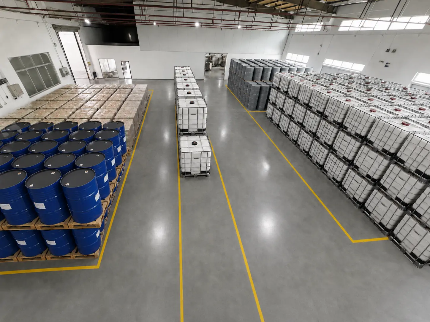 HSFECL warehouse area with packaged resin goods prepared for repeat B2B supply